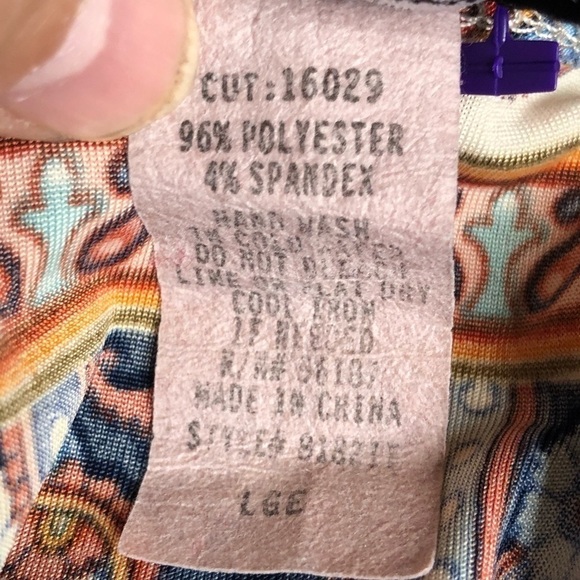 Star Vixen SZ Large Paisley Print in Earth Colors Oversized Blouse Top  * - Picture 5 of 6